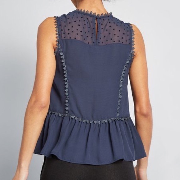 Modcloth, Stated Appreciation Peplum Blouse - XL - Picture 2 of 7